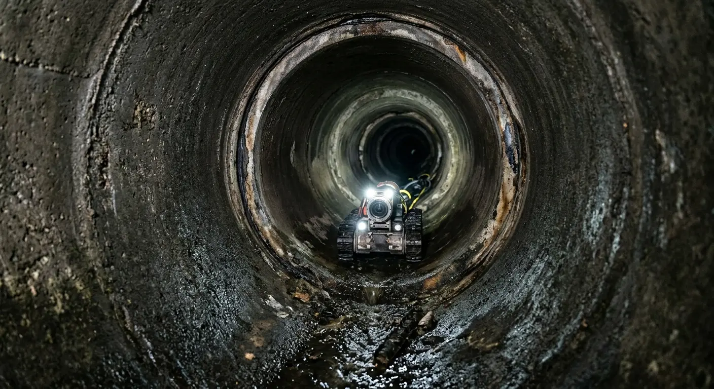 Robotic sewer camera inspecting pipe interior for Drain Snake Service in Saranap